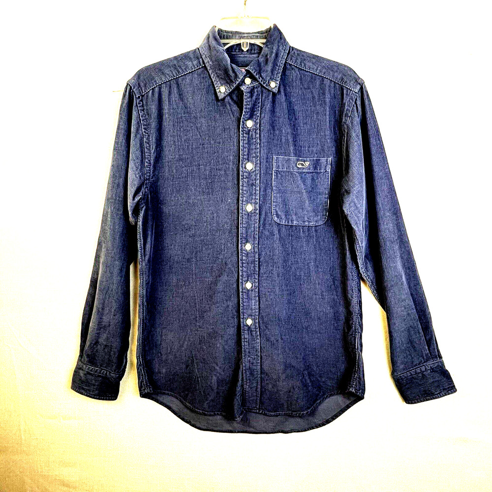 Vineyard Vines Corduroy Button Down Shiirt Men's Xs Gray Tucker Casual Preppy